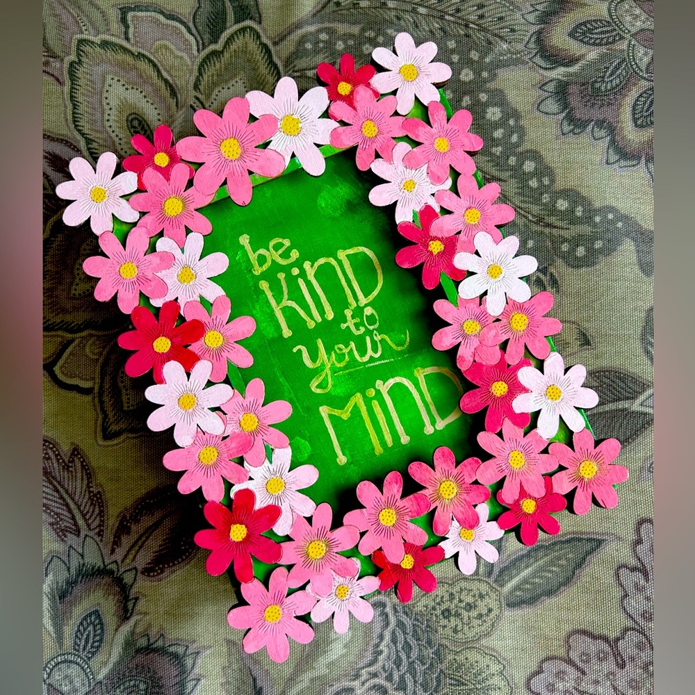 Ready-to-ship Floral heirloom journal with wooden floral frame